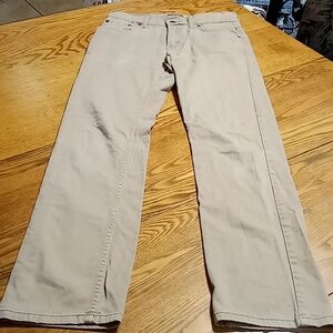 LEVI Jeans Womens 16  28 x 28 Pants Tan Beige SLIM Preowned Work Casual Used